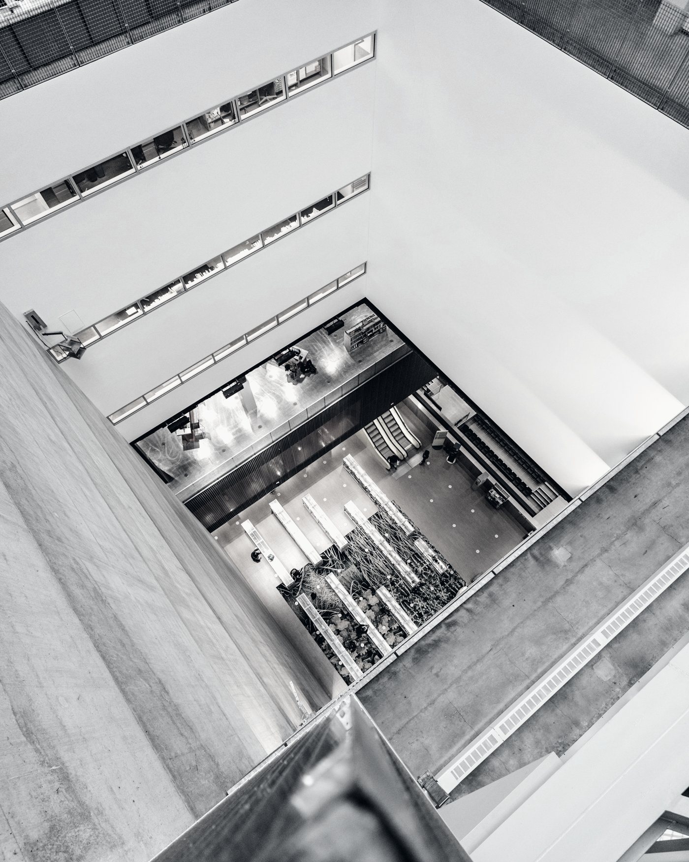 Central Library, Seattle : vue plongeante dans l'atrium